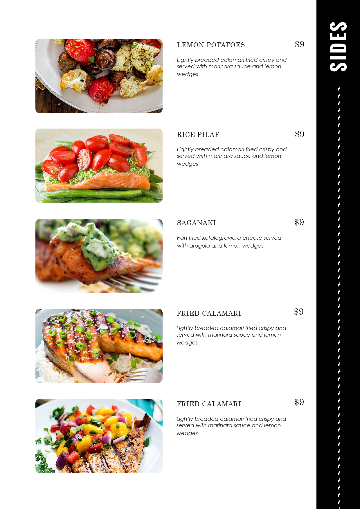 catering menu templates word