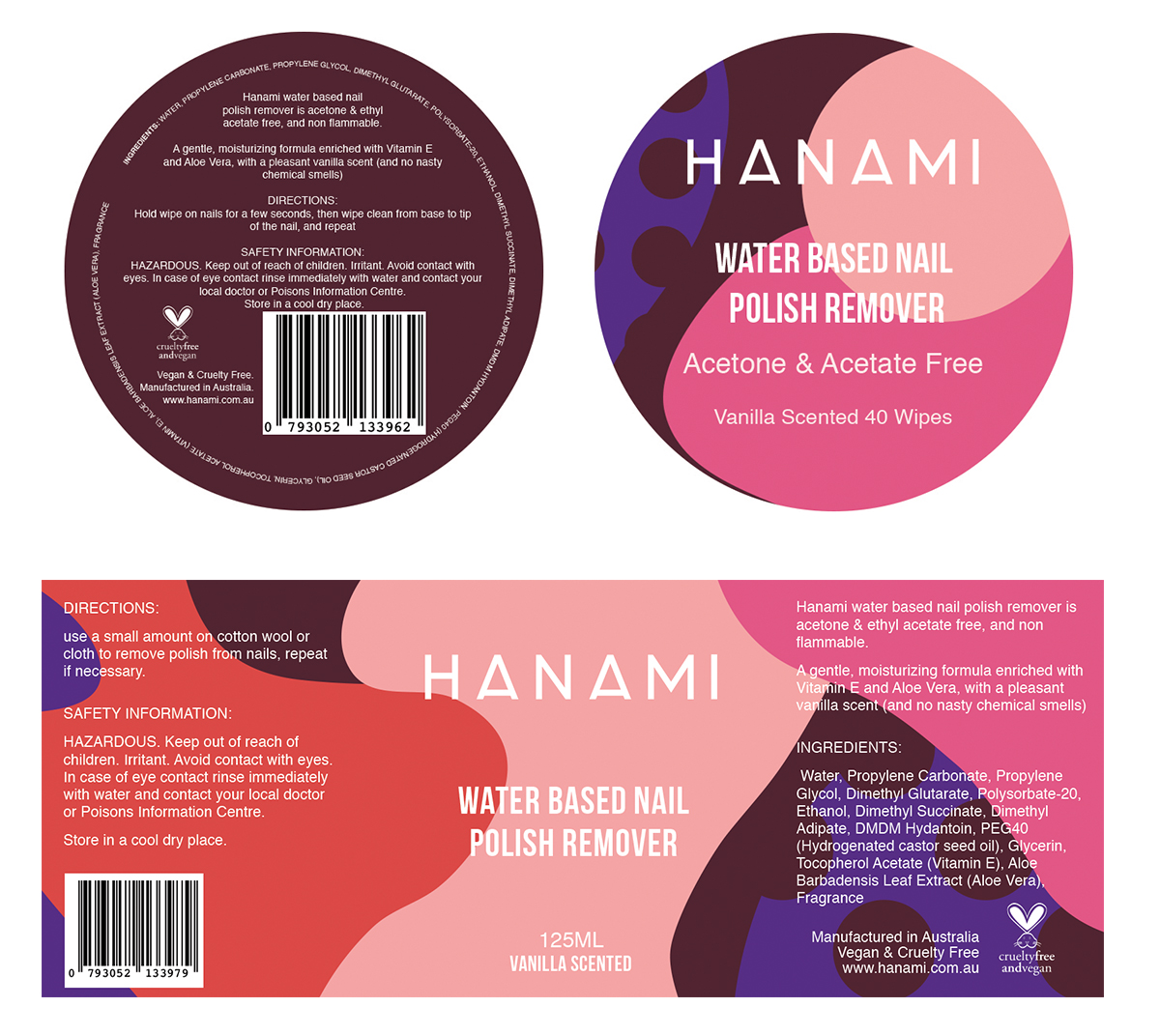 label design for water based nail polish remover