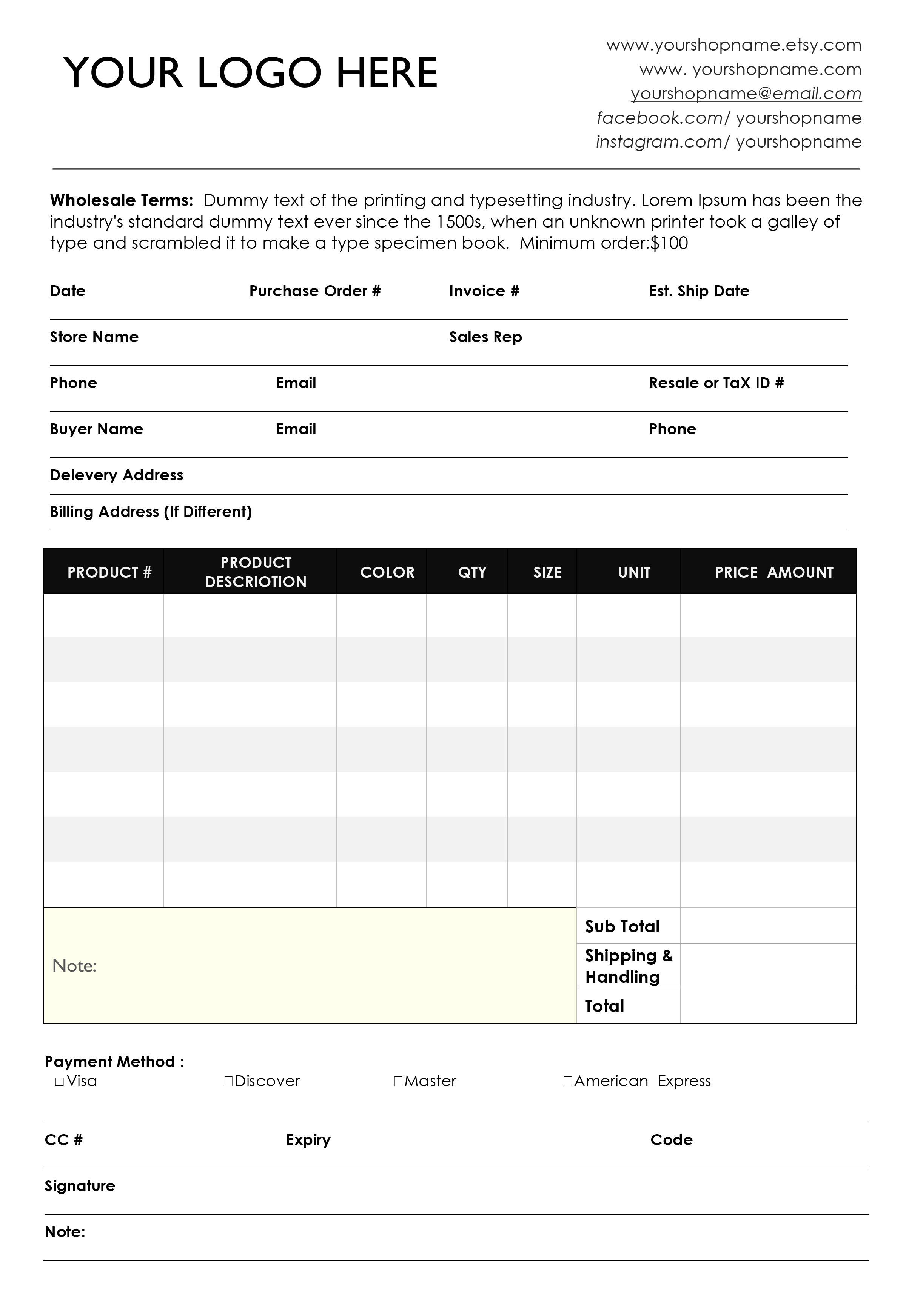 Wholesale Order Form Template Custom Catalog Custom Line Sheet Line Sheet Design Template How To Make A Beautiful Catalog Wholesale Order Form Template Custom Catalog Custom Line Sheet Line Sheet Design Template How To Make A Beautiful Catalog